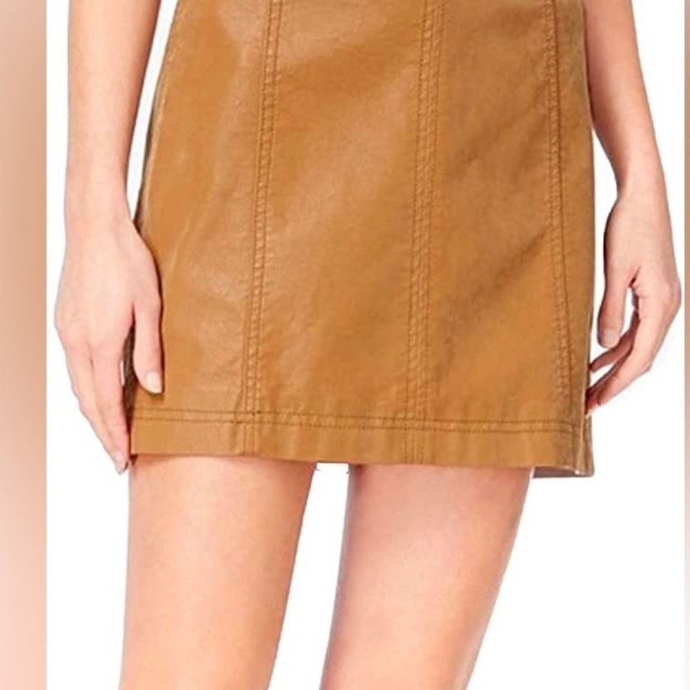 Free People Brown Mini Skirt Faux Suede 2